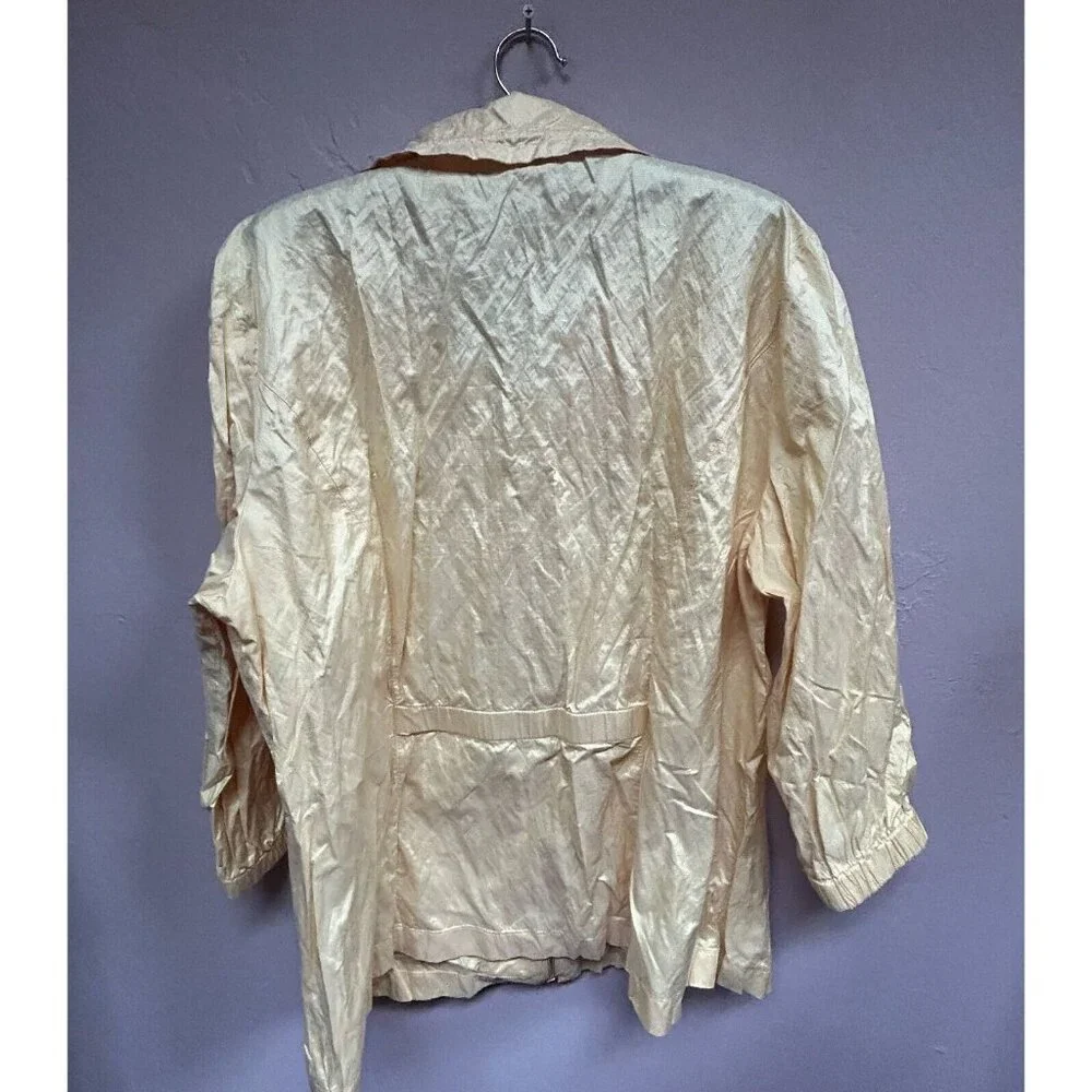 Zenergy by Chico's Womens Full Zip Windbreaker Jacket Ruched Yellow Size 3 / XL - Picture 2 of 8